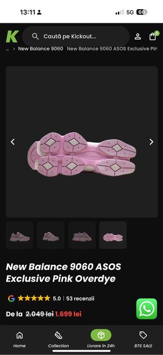 New Blance 9060 Exclusive Pink mar 36