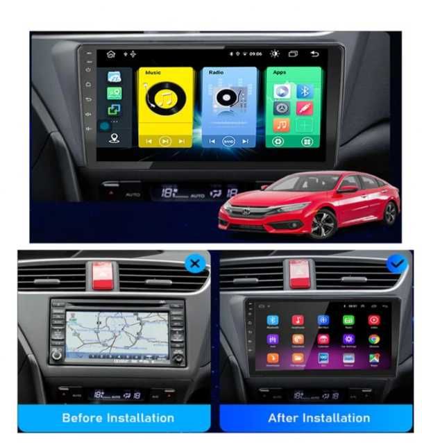 9-инчова мултимедия за HONDA Civic 9th Gen (2012–2015) Подарък камера