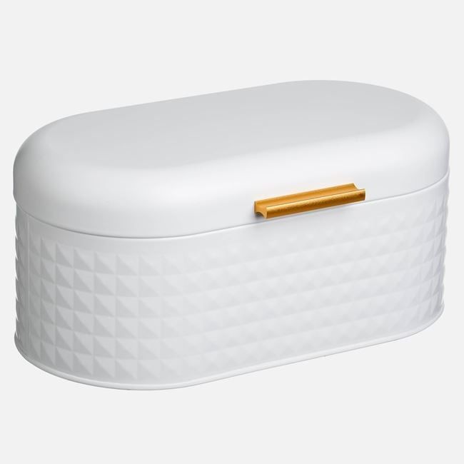 Кутия за хляб - бяла, метална