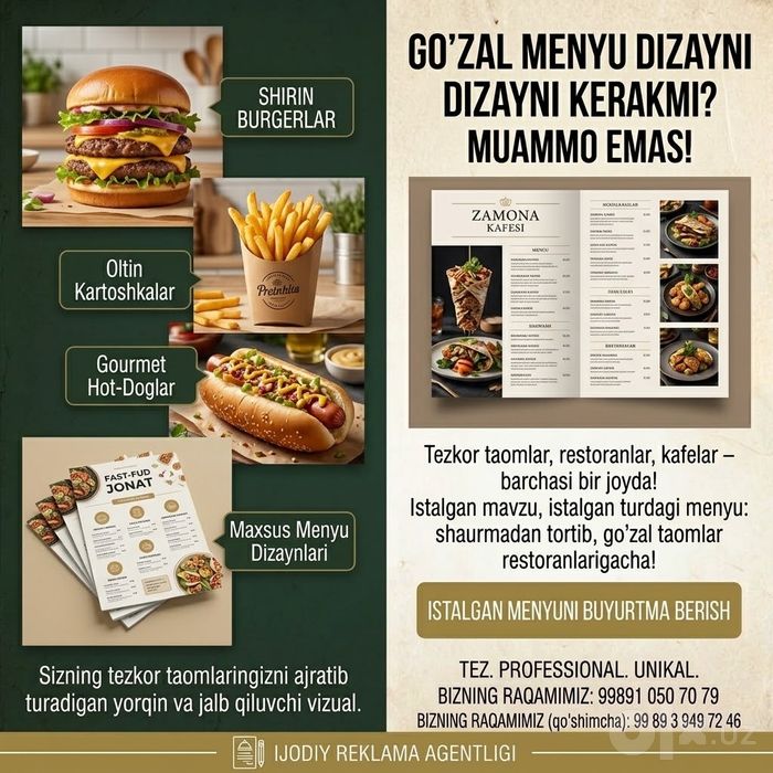 Sizning biznesingiz va g'oyalaringiz uchun barcha turdagi professional