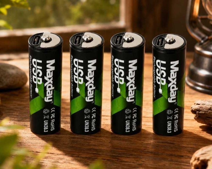 Set 4 baterii AA Li-ion 1.5V 440mAh reincarcabile USB-C 5V