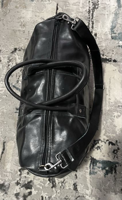 Geanta de voiaj din piele naturala pt voiaj/transport/sala negru/black