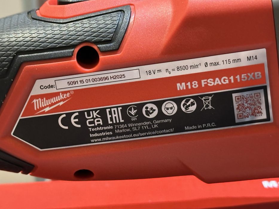 Polizor unghiular (Flex)  Milwaukee Fuel brushless M18 FSAG115XB cu funcția Rapid stop/ nou