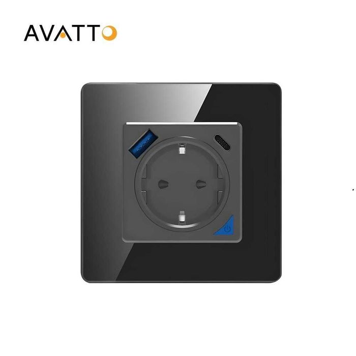 AVATTO N-WOT10-USB Интелигентен стенен контакт – 16A EU