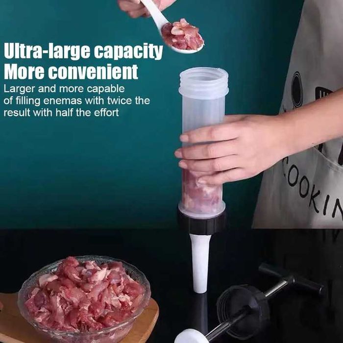 Ръчна пълначка за месо и кайма | Шприц за пълнене на луканк