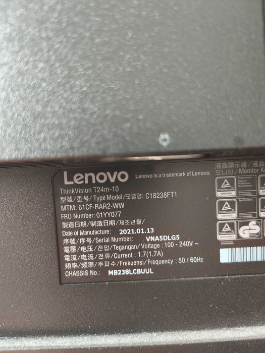 Монитор 23.8" Lenovo ThinkVision T24m-10