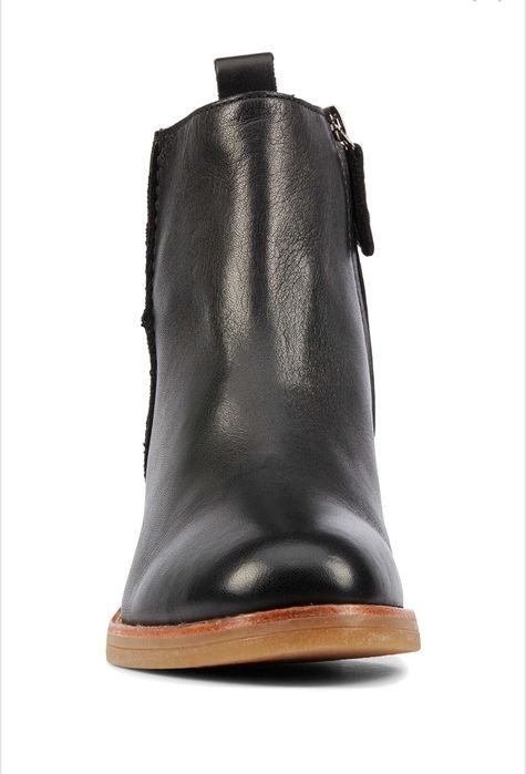 Clarks,botine din piele naturala cu fermoar Cologne, negru ,4