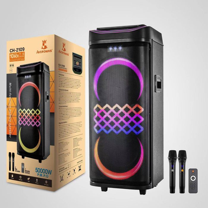 Kалонка Караоке Микрафон bluetooth Aux fleshka Avcrowns