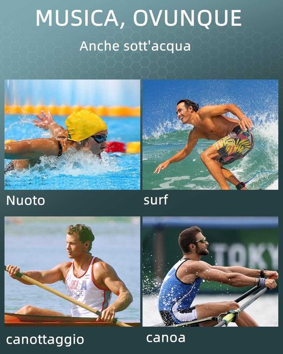 Водоустойчив Mp3 Bluetooth плейър за плуване Toyogo  IPX8 8GB