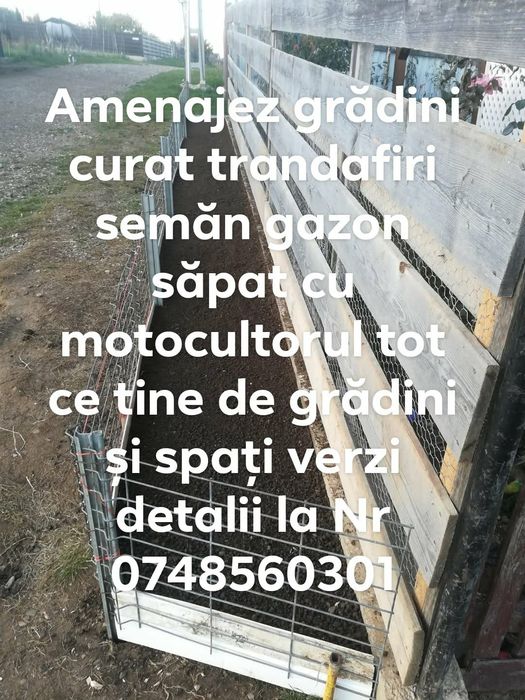 Săpat cu motocultorul amenajez grădini semăn gazon sosesc cu motocosit