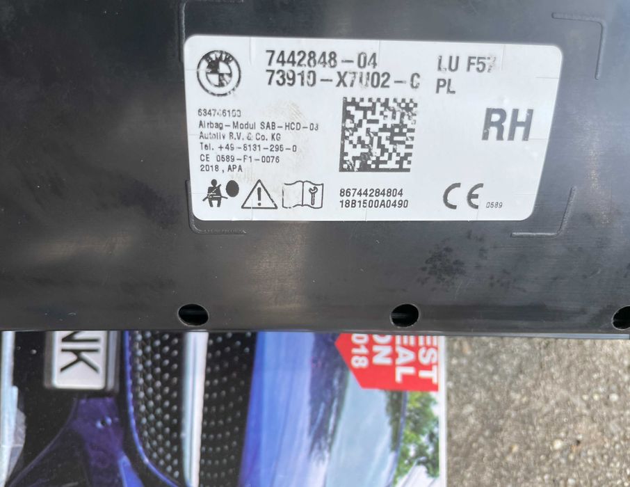 MINI F54 F55 F56 F60 - plansa de bord - airbag volan pasager - centuri