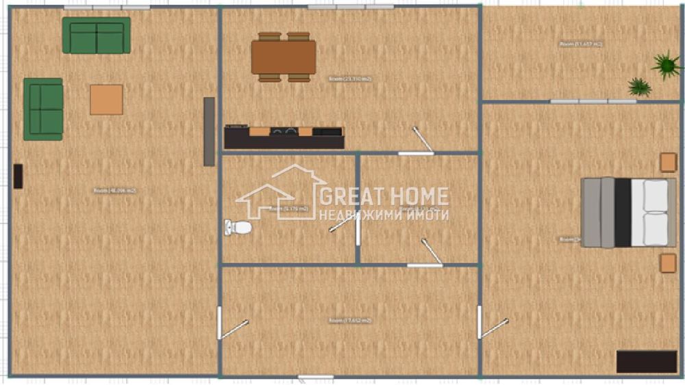 3-стаен в Търговище-Запад 1 площ 62 цена 75000 Евро