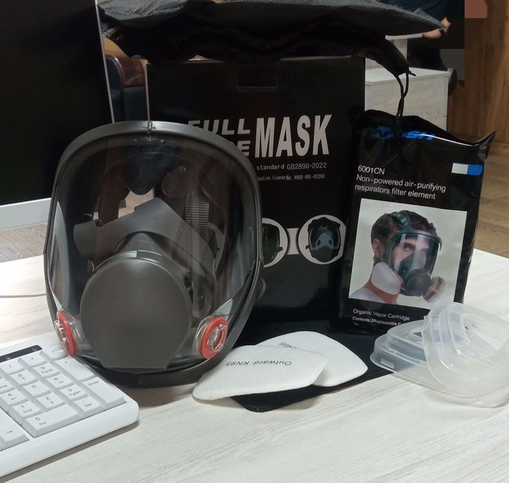 Противогаз маска protivagaz защита от хими полнолицевая респиратор