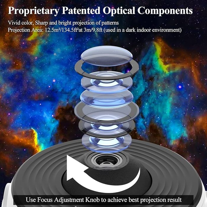 Звезден проектор, планетариум с 13 слайд диска и 360° въртене