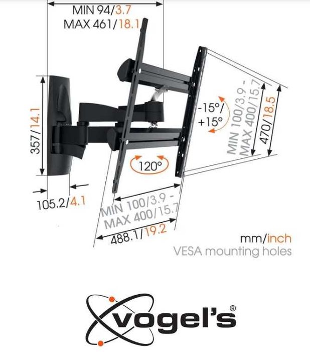 TV SHARP LED 43FH2EA, 108 cm, Smart Android + suport Vogel's WALL 3250