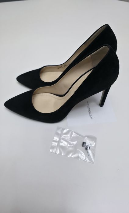 Pantofi dama cu toc, eleganti piele intoarsa Riva Mancina, marimea 38