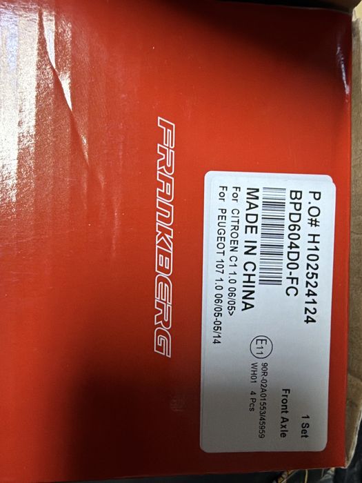 Set placute frana fata Frankberhg - Peugeot 107, Citroën C1