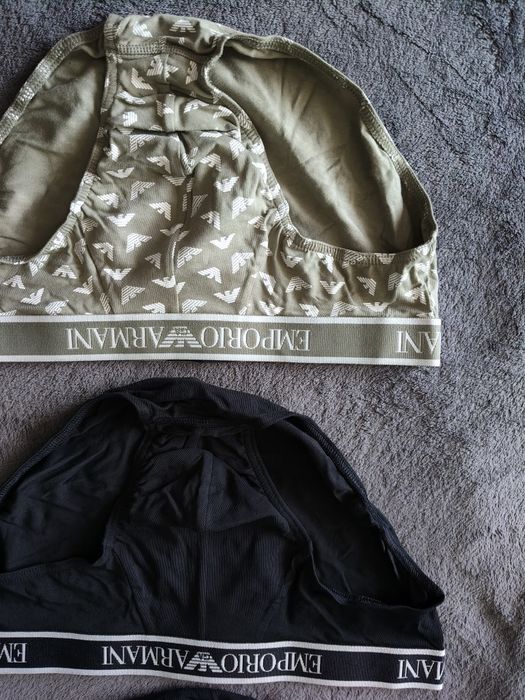 Emporio Armani set 3 chiloți bărbătești negru-negru-verde masliniu marimea S noi originali