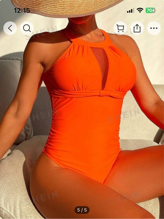 Costum de baie nou portocaliu intreg marime M