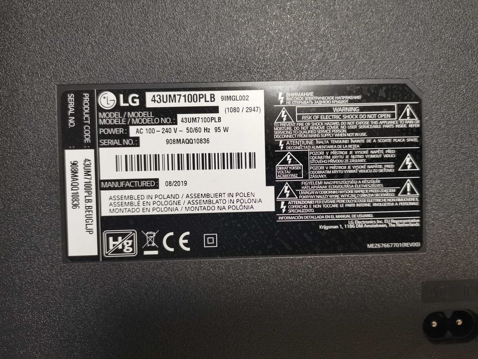 LED-uri Ecran TV LG 43UM7100PLB