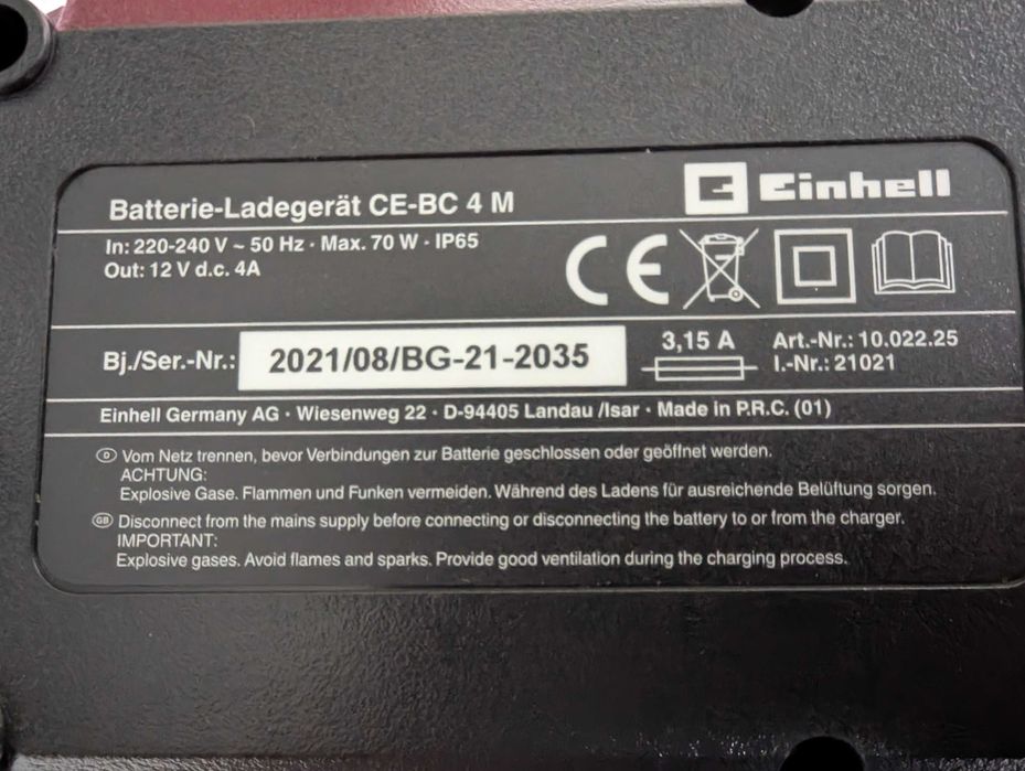 Зарядно устройство за акумулатор Einhell CE-BC 4 M, 12 V