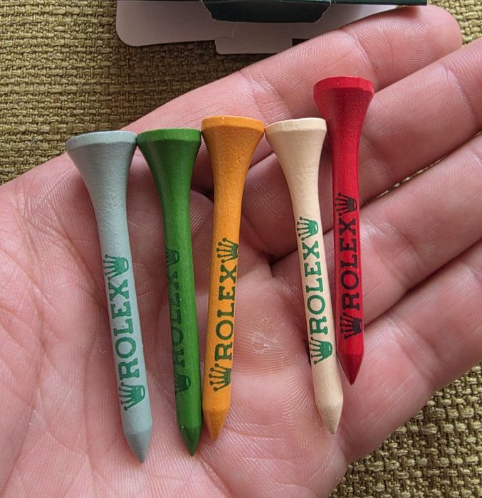 ROLEX Wooden Golf Tee & Marker Holder Set Kit