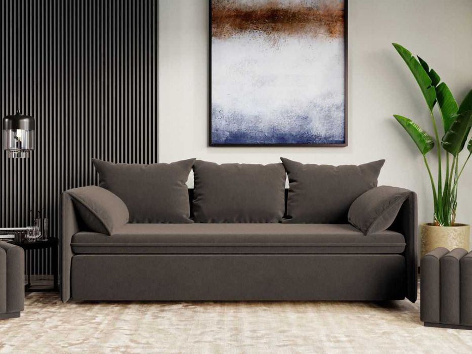Canapea Extensibila Vanilla Stofa Catifea Grej 27