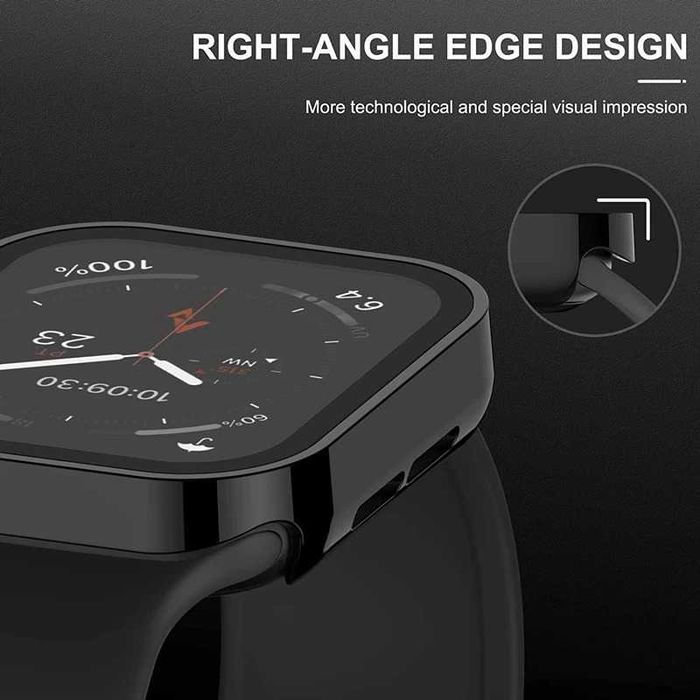 Protectie rama + folie sticla ceas Apple Watch Ultra 49mm starlight