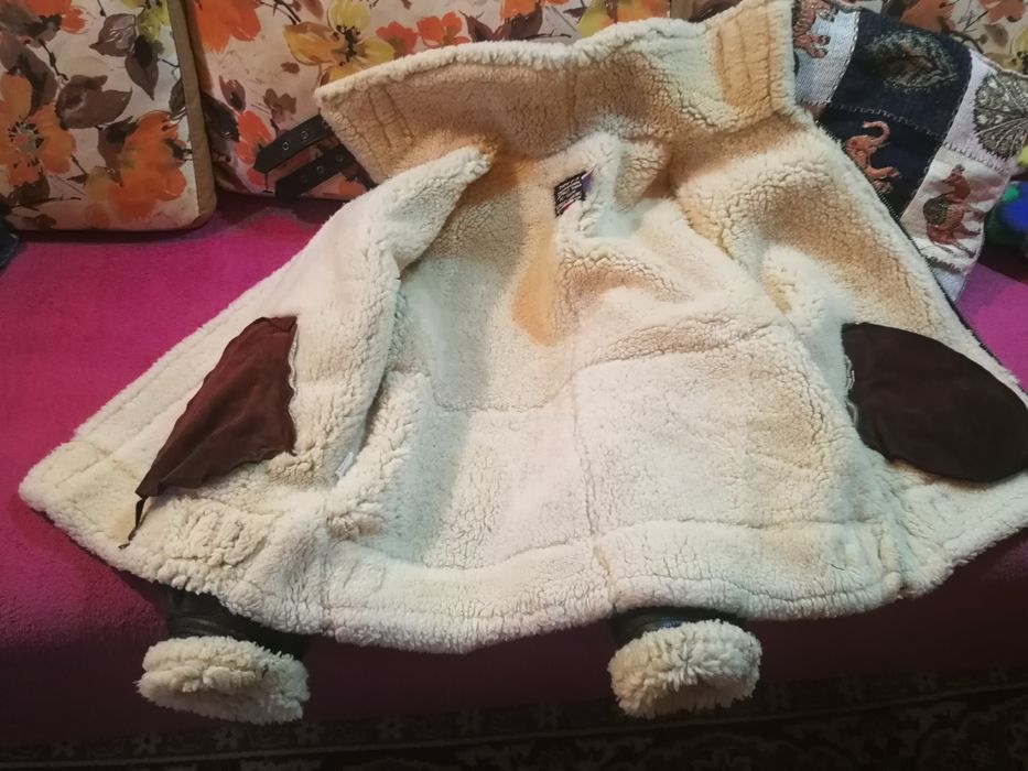 Geaca Aviator Pilot*SCHOTT NYC*Cojoc Blana Shearling Bomber B-3 WW2