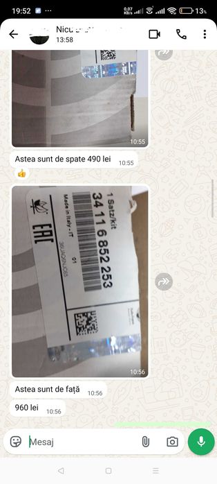 SetPlacute FranaBMW Piesa originala BMW, placute fata si placute spate