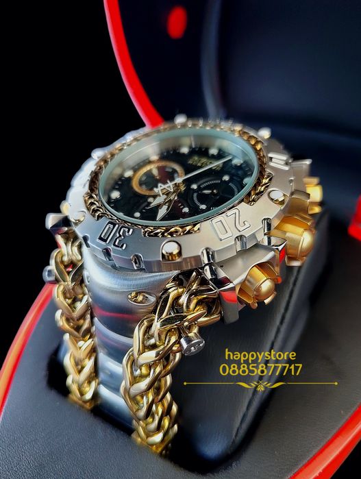 INVICTA Gladiator Silver/Gold 60 mm, Инвикта нов ръчен часовник