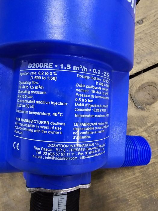 Dosatron D200RE-1.5m³/h-0.2-2%