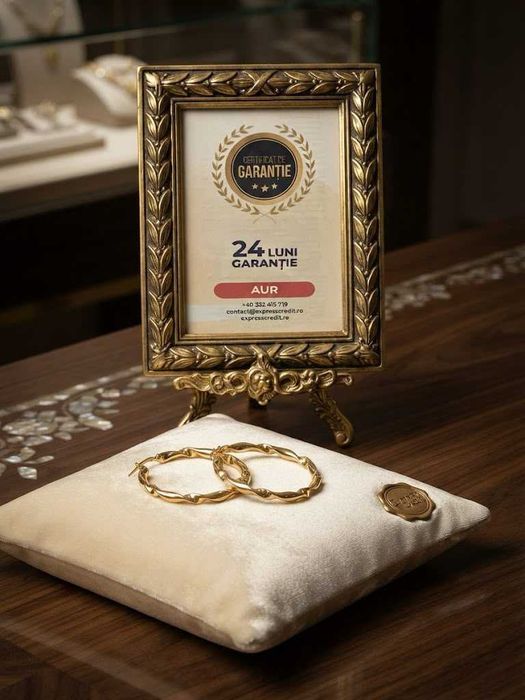 (AG41) Cercei din aur, 14K b4020.2.43 Certificat de garantie