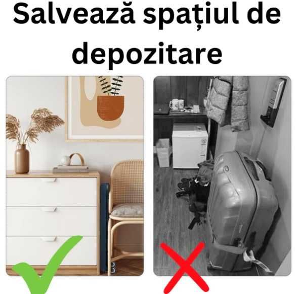 TROLER pliabil mare carcasa dura 2 roti 1 lacat maner telescopic VERDE