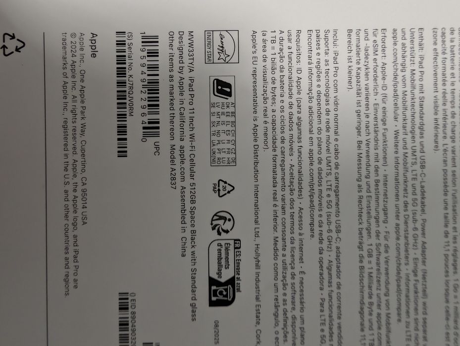 Apple iPad Pro 11″ M4 – 512 GB – Cellular - Wi-Fi – Sigilat!