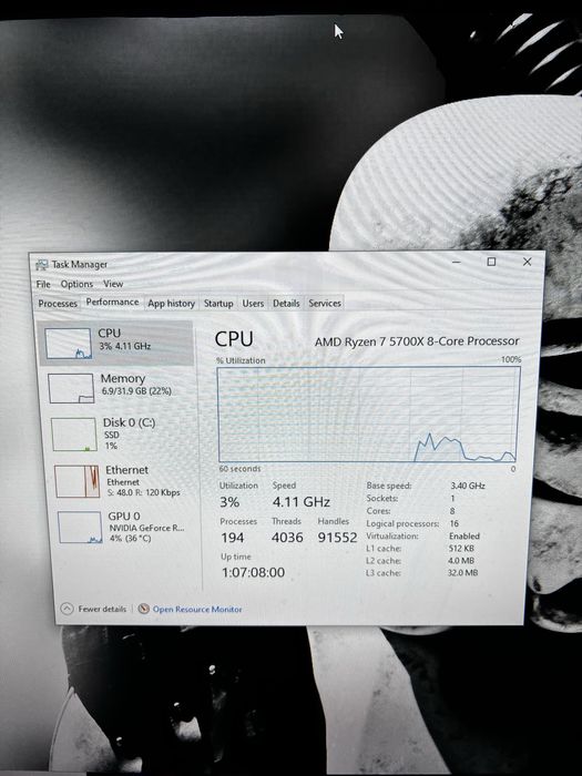 3060ti, Ryzen 7 5700X, 32RAM Геймърски компютър!!!