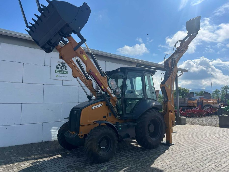 Багер товарач Case 570SV – 7.5 т , 97 кс, Вилици, телескопична стрела (Нов) + Видео