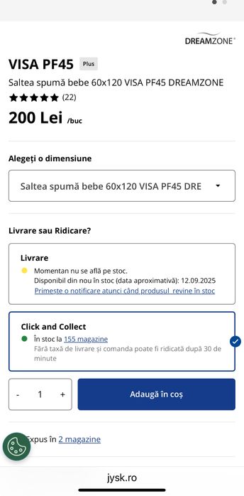 Saltea bebe 120 x 60 spuma