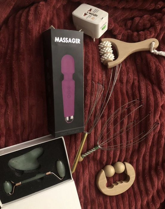 камень гуаша и ролик масажер Relax and Tone