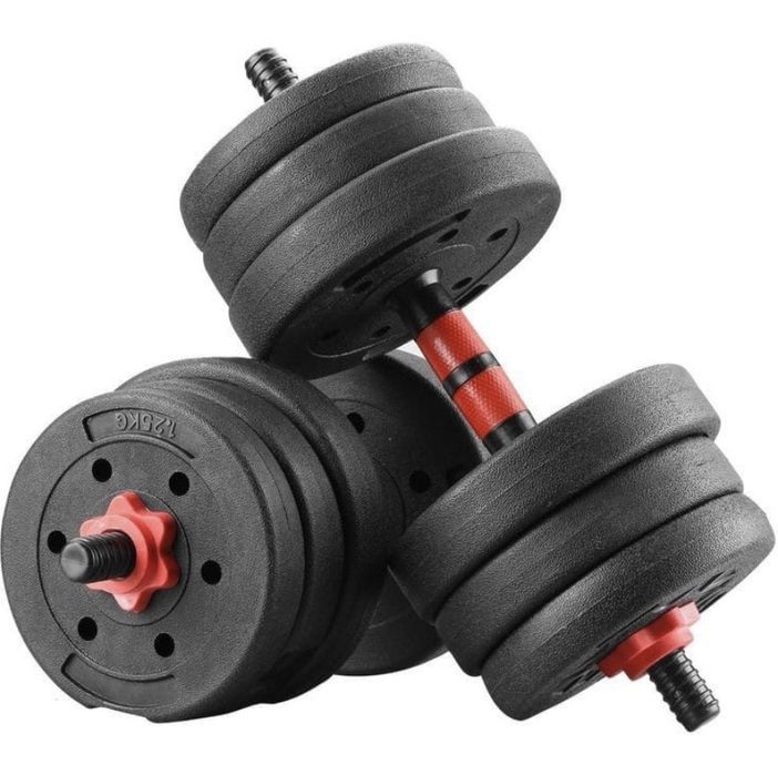 набор гантели 30кг 2х 15кг разборная штанга