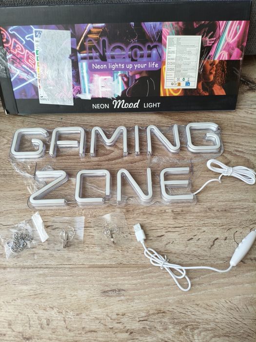 Neon LED Gaming Zone – lumină albastră decor – nou