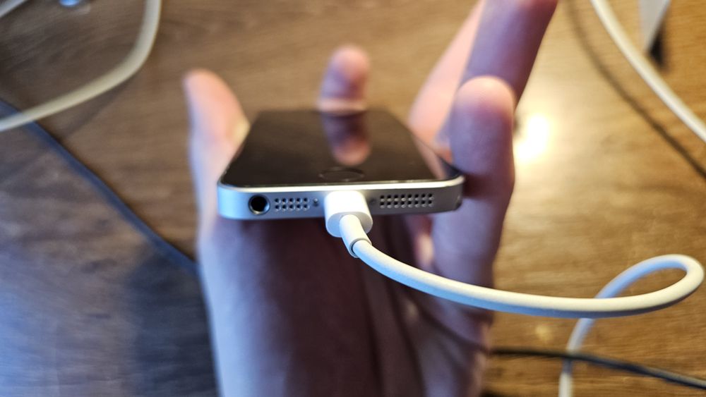 iPhone SE 2016 silver cu husa