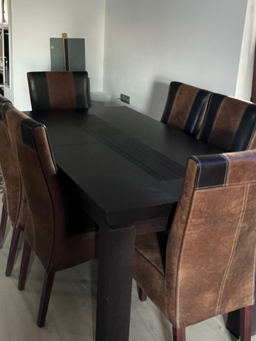 Masa living extensibila cu scaune Naturlich