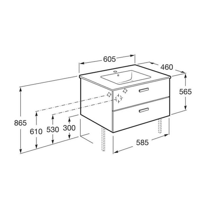 НОВ ШКАФ за баня с умивалник ROCA VICTORIA