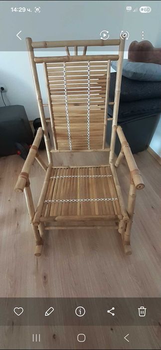 Люлеещ се стол от естествен бамбук Lacko