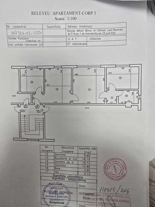 Apartament 3 camere Rovine