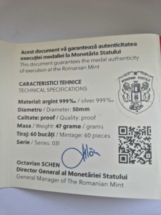 Medalie 75 de ani de la infiintarea C. S. Dinamo  Ar. 999/47 grame.