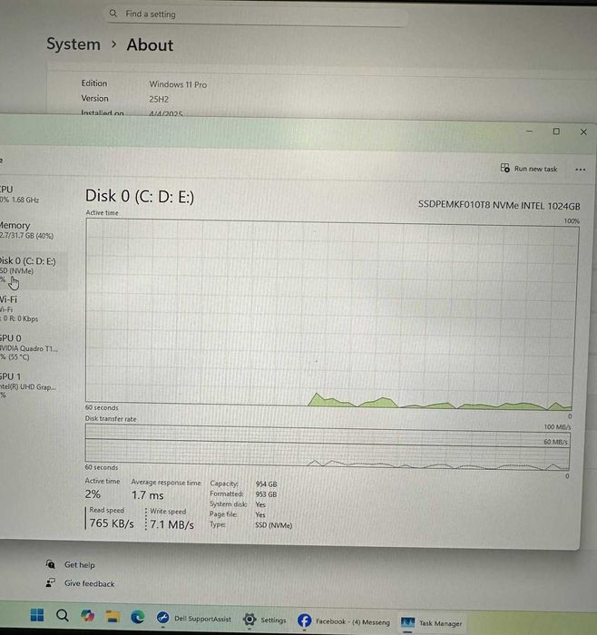 Dell Precision 5540 – i7 / 32GB / 1TB / Quadro 4GB + baterie NOUĂ 97Wh
