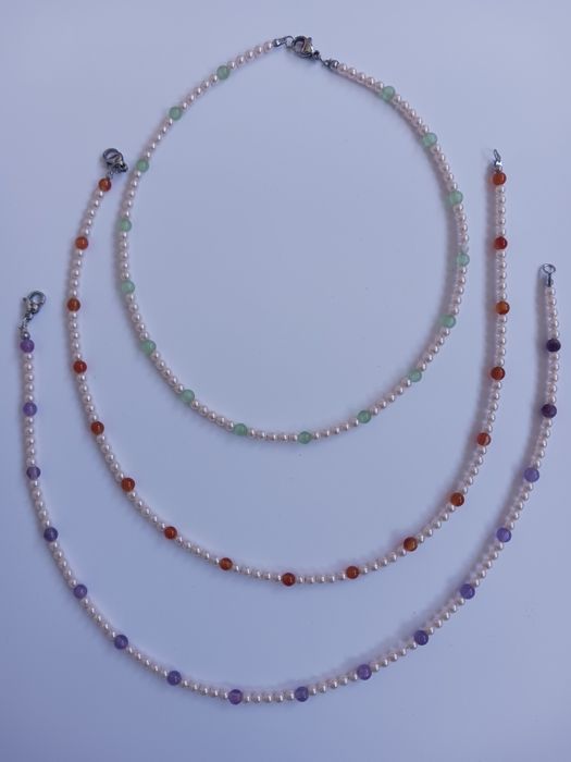 Комплект бижута от хематит