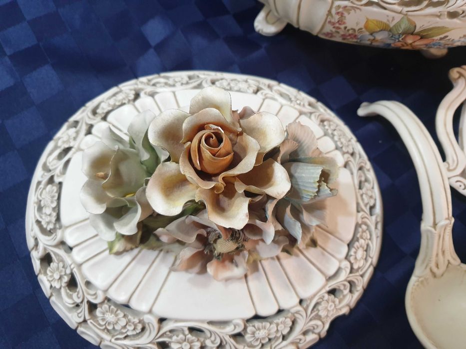 Порц. супник,плато и черпак , Захарница и латиера Severin Handgemalt